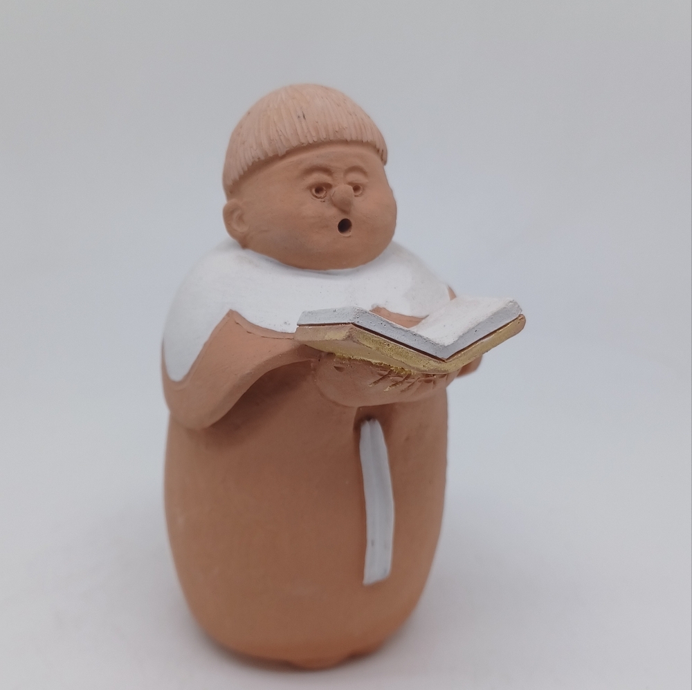 Sermar Chile Monk Figurine- Terracotta Clay Folk Art Christmas
